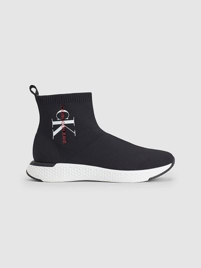 Calvin Klein Cipők HU133870 | Calvin Klein Knit Női Magas Sportcipő Fekete